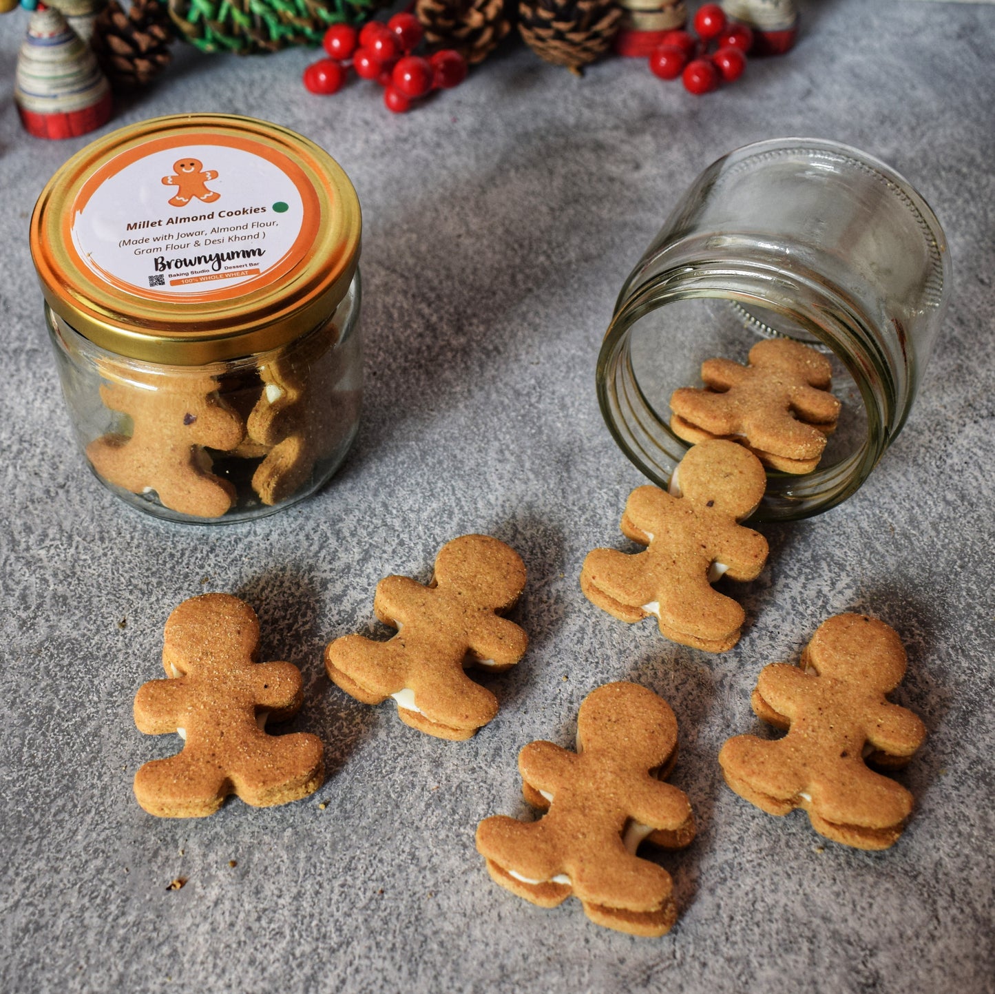 Millet Almond Eggless Cookie Jar (Gingerbread man, 125 gm)