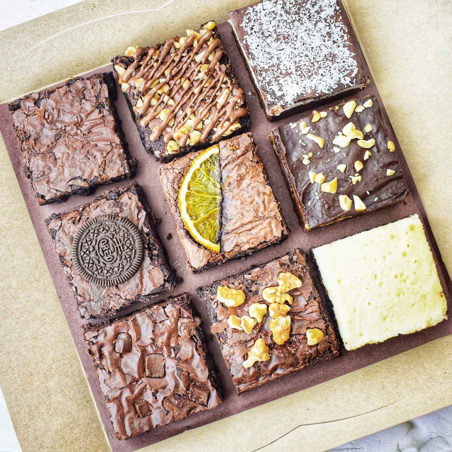 Assorted Box of 9 Brownies