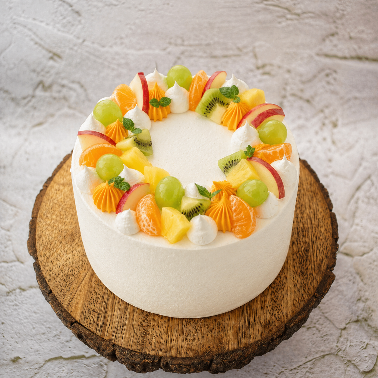 Fresh Mixed Fruit Sponge Cake