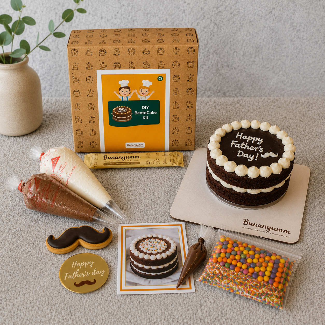 Father's day Eggless Chocolate Bento Cake Kit ( 350 gm)