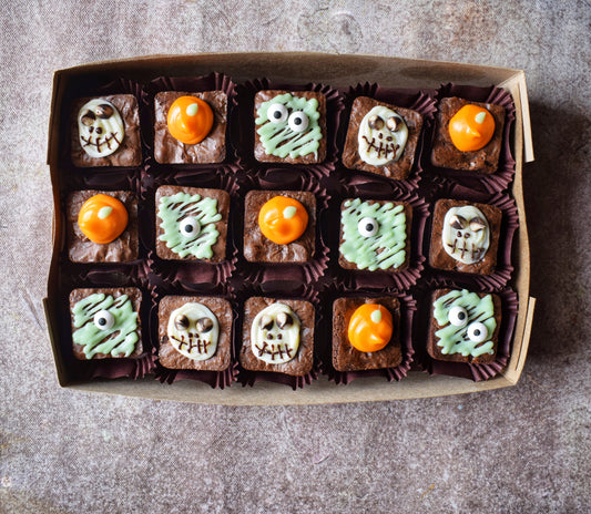 Halloween Spooky Mini Brownies ( Eggless)