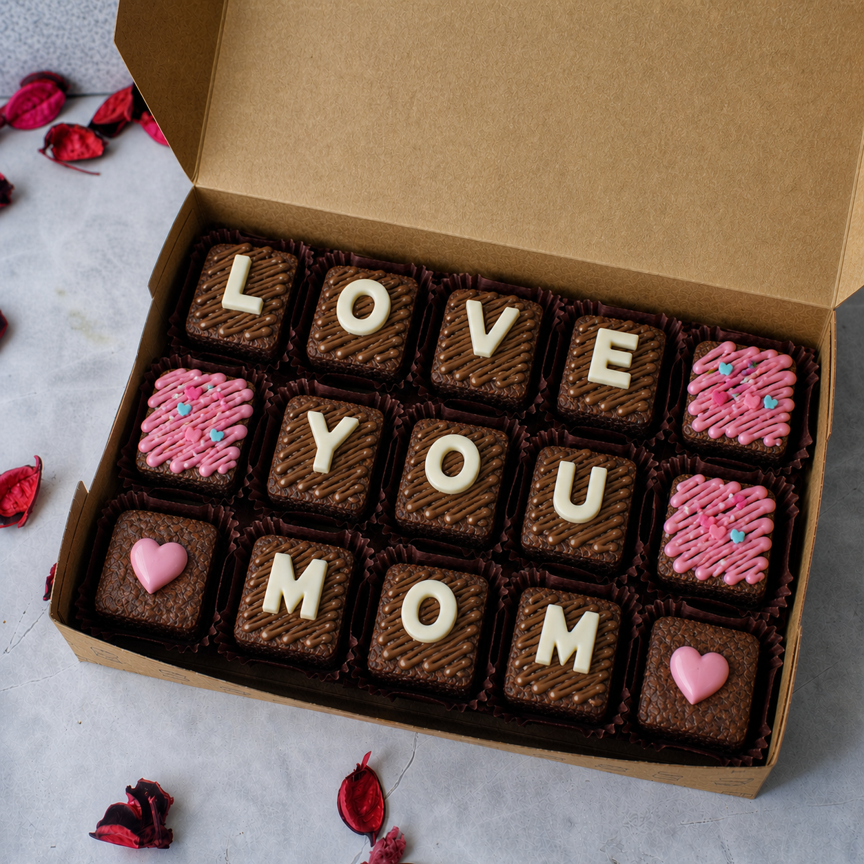 Mother's day Eggless Mini Brownies