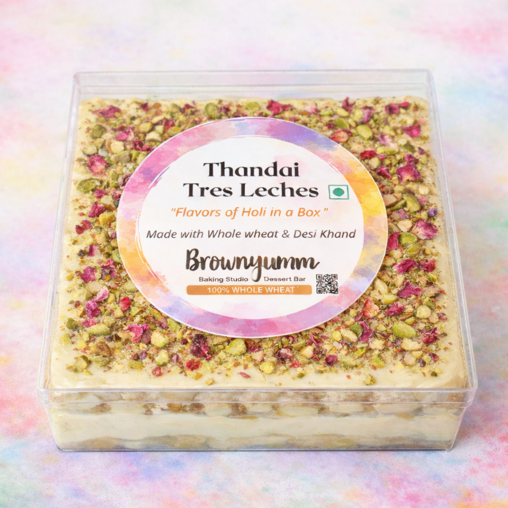 Whole Wheat Thandai Tres Leches (Eggless)
