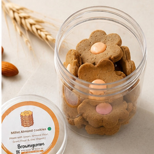Millet Almond Eggless Flower Cookie Jar ( 175 gm)