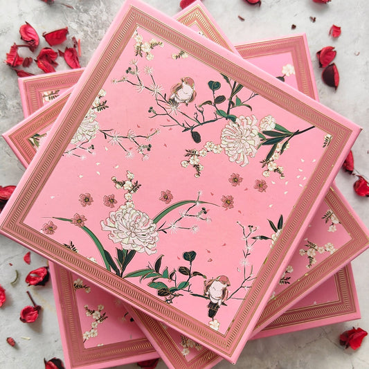 Assorted Truffles Platter in a Pink Flower Theme Box ( Eggless)
