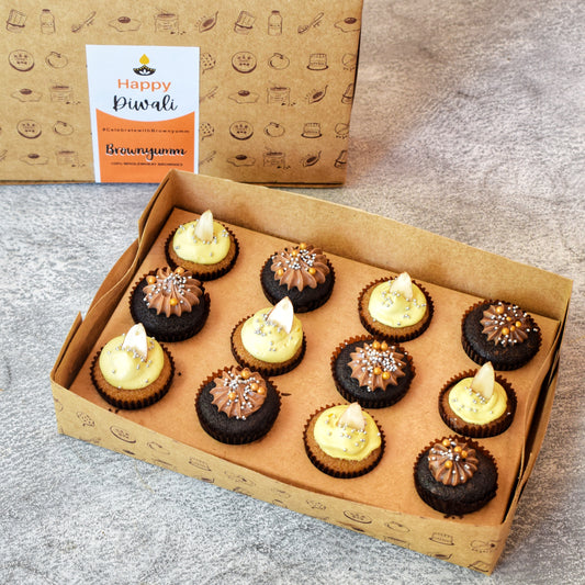 Diya Mini Cupcakes ( Eggless)