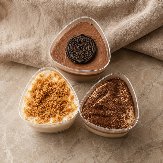 Trial Pack of 3 Eggless Mini Dessert Cups ( 100 gm each - Bannoffee, Tiramisu & Oreo Mousse)