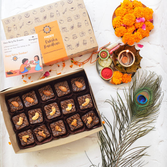 Choco Nutty Mini Brownies ( Eggless)