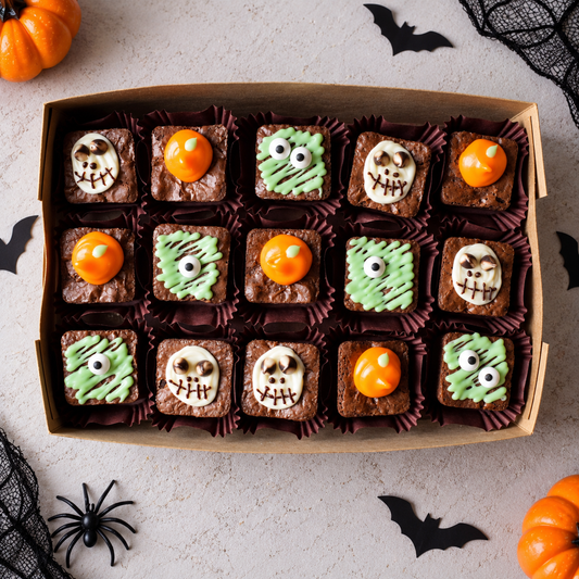 Halloween Spooky Eggless Mini Brownies