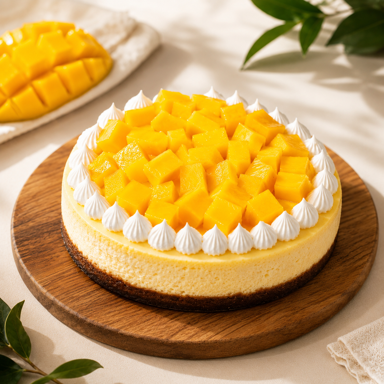 Whole wheat Mango Baked Cheesecake