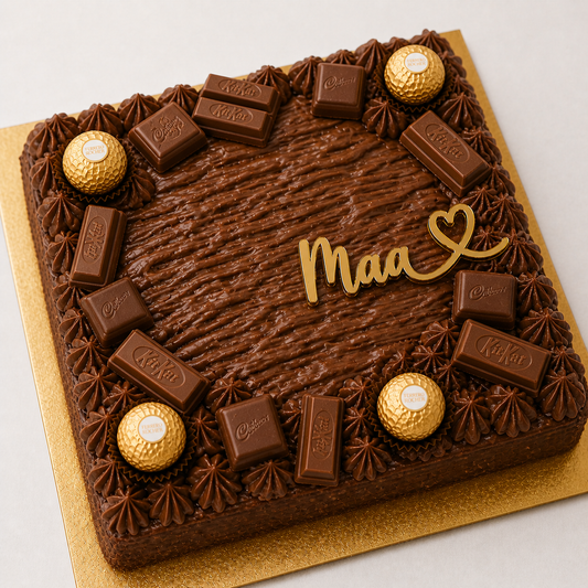 Mother's day Eggless Brownie slab Cake