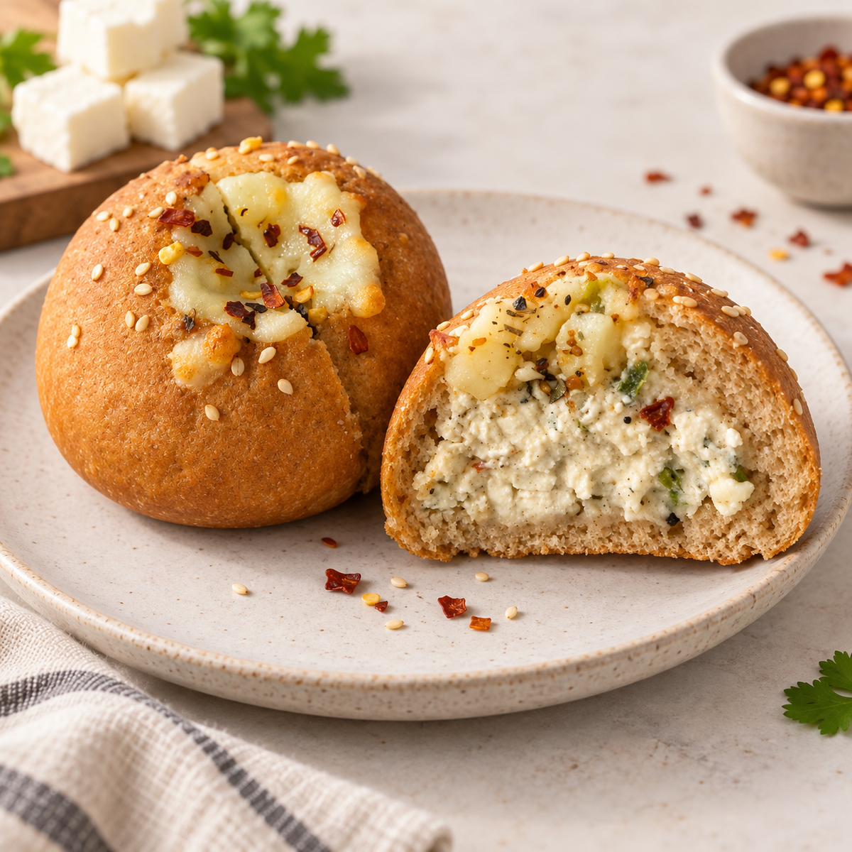 Whole wheat Eggless Paneer Bomb (100 gm)